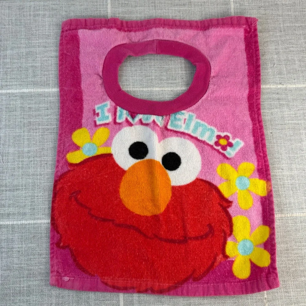 Lot of 2 ELMO Seasame Street Towel Bibs Terrycloth Burp Cloth